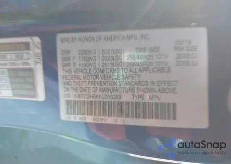 2019 Acura Rdx A-Spec Package from USA, damaged, VIN 5J8TC2H6XKL015259